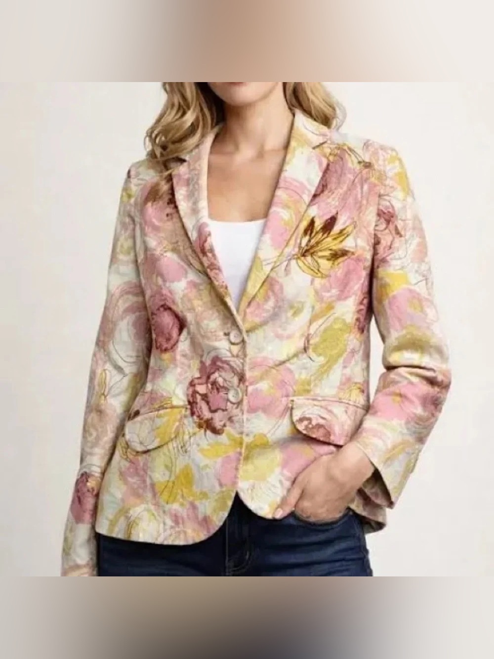 EUC – Ann Taylor Floral Blazer – Size 14